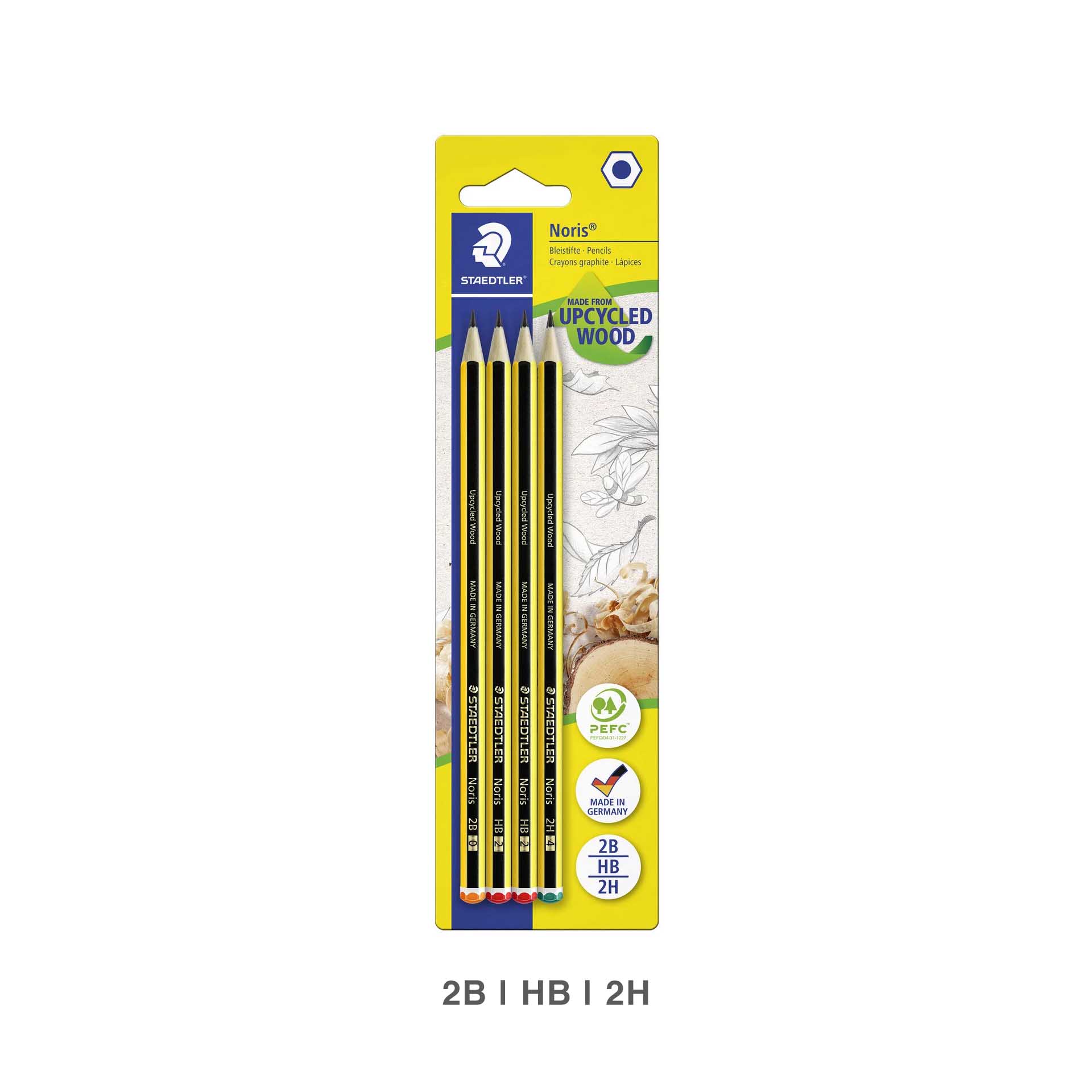 Lápis Grafite Staedtler Noris 2B/2XHB/2H Pack 4