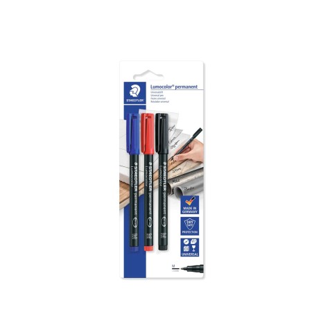Caneta Permanente Staedtler 3 Cores 1mm - Image product