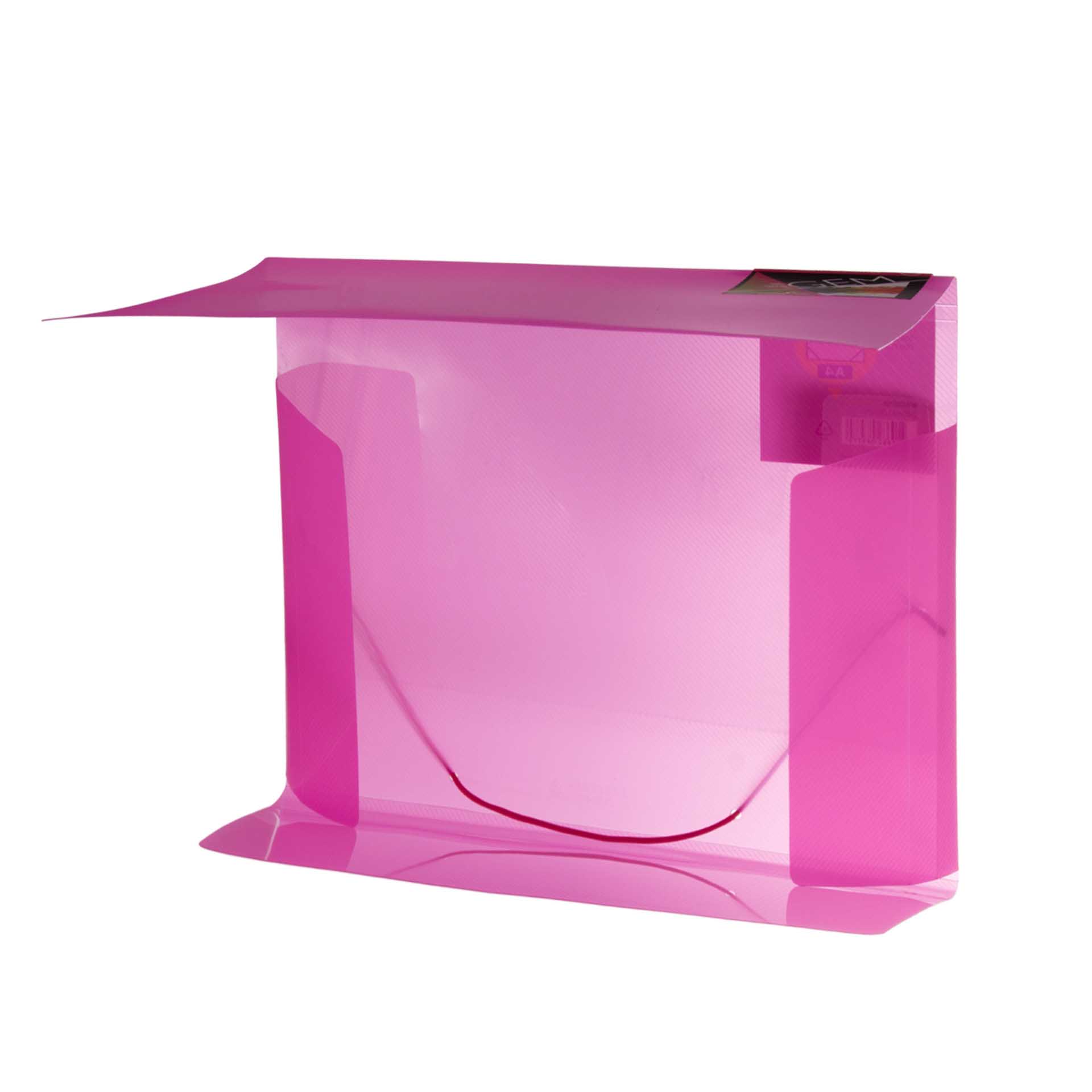 Pasta com Elásticos Rosa A4