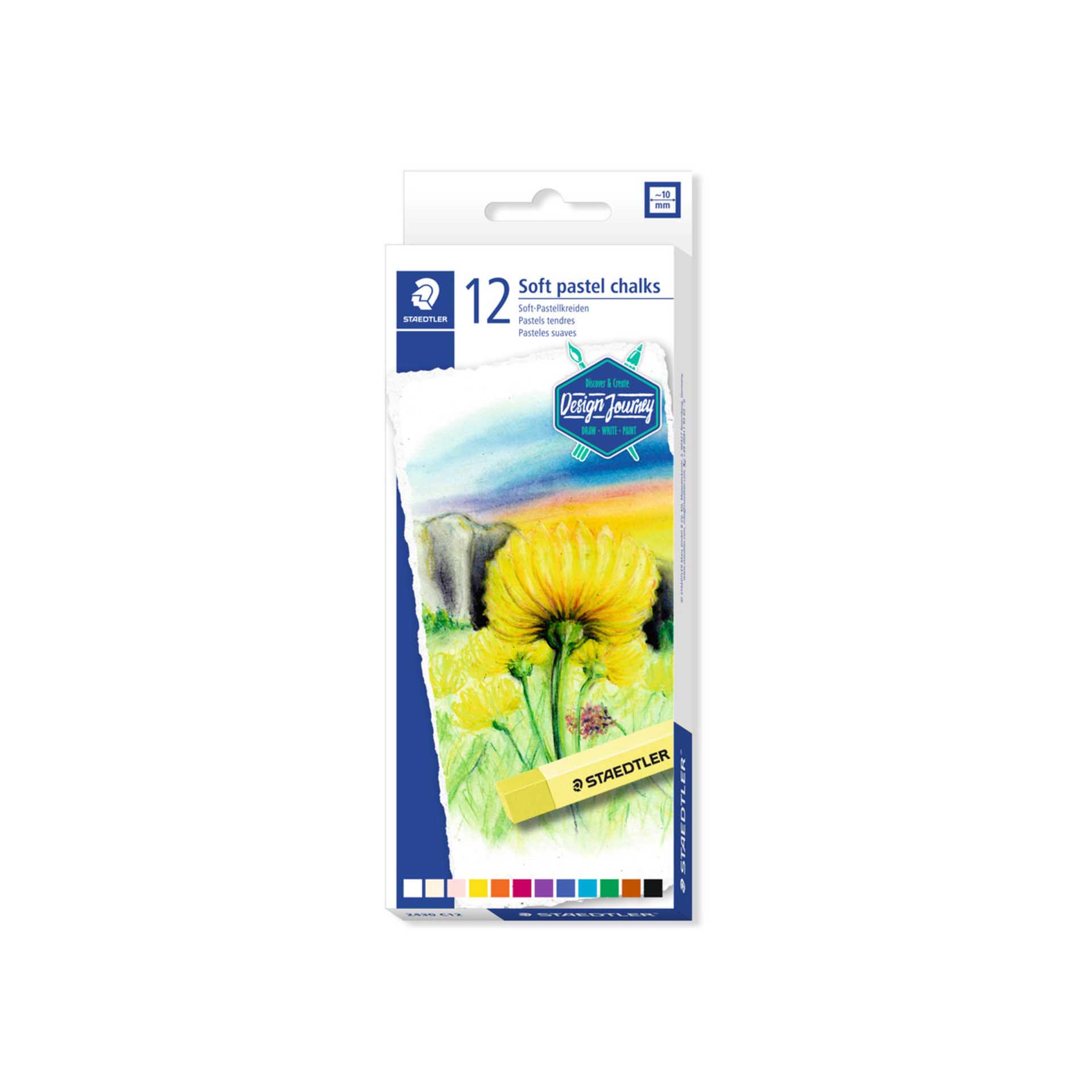 Lápis Pastel Seco Cores Suaves 12 Cores