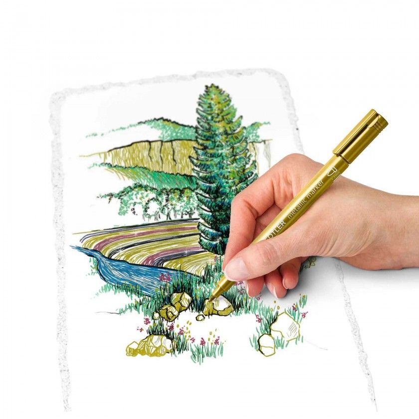 Marcador Staedtler Metálico Ouro 2mm Marcador Staedtler Metálico Ouro 2mm