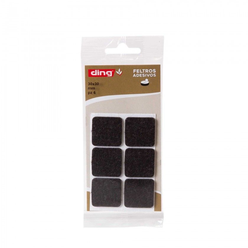 Feltro Adesivo Quadrado 30X30X2.5mm Pack 6