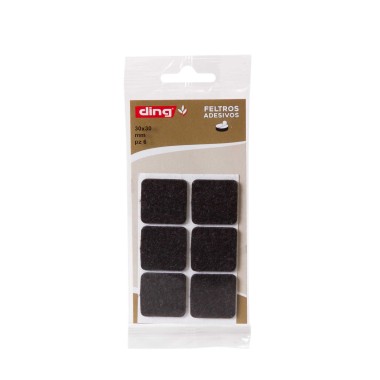 Feltro Adesivo Quadrado 30X30X2.5mm Pack 6