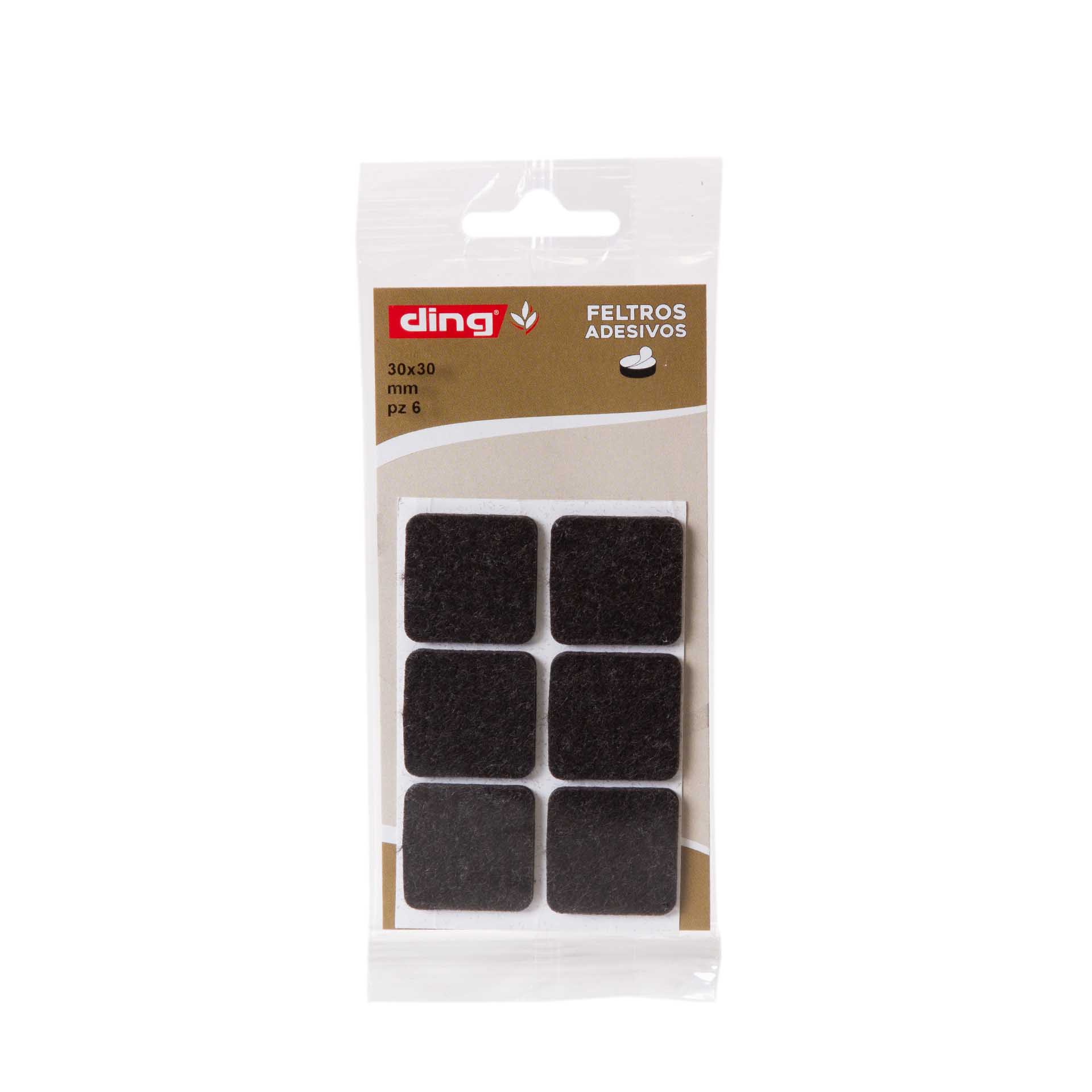 Feltro Adesivo Quadrado 30X30X2.5mm Pack 6