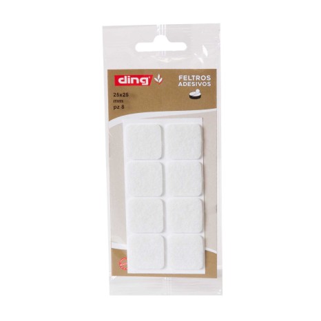Feltro Adesivo Quadrado 25X25X2.5mm Pack 8 - Image product