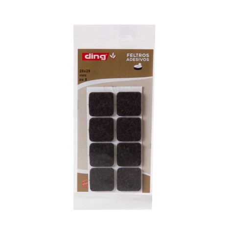 Feltro Adesivo Quadrado 25X25X2.5mm Pack 8 - Image product