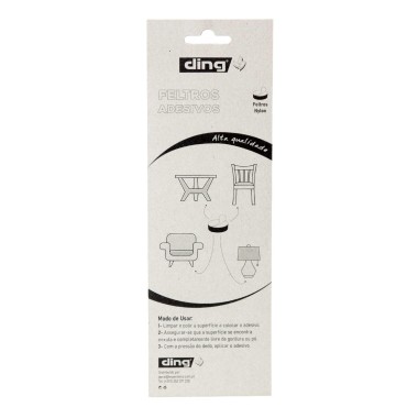 Feltro Adesivo Quadrado 25X25X2.5mm Pack 8