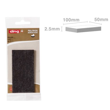 Feltro Adesivo Retangular 50X100X2.5mm