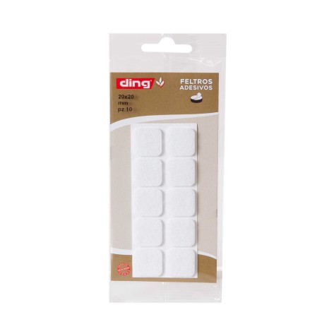 Feltro Adesivo Quadrado 20X20X2.5mm Pack 10 - Image product