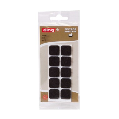 Feltro Adesivo Quadrado 20X20X2.5mm Pack 10