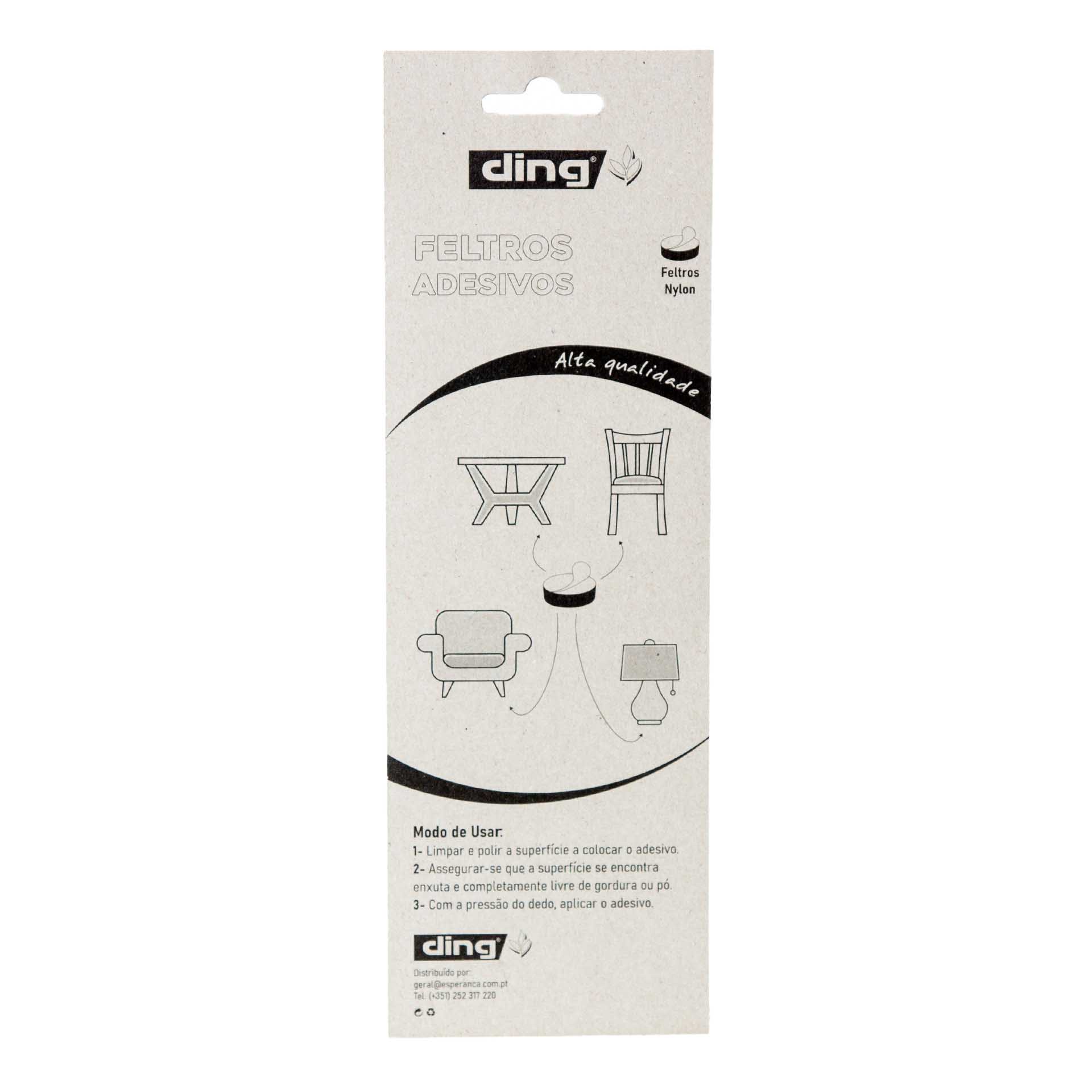 Feltro Adesivo Quadrado 20X20X2.5mm Pack 10