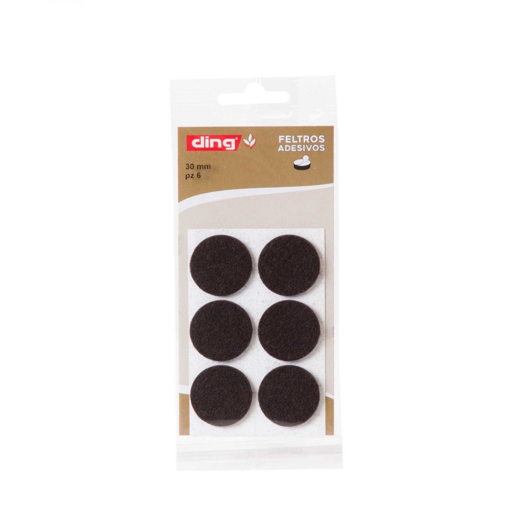 Feltro Adesivo Redondo 30X2.5mm Pack 6
