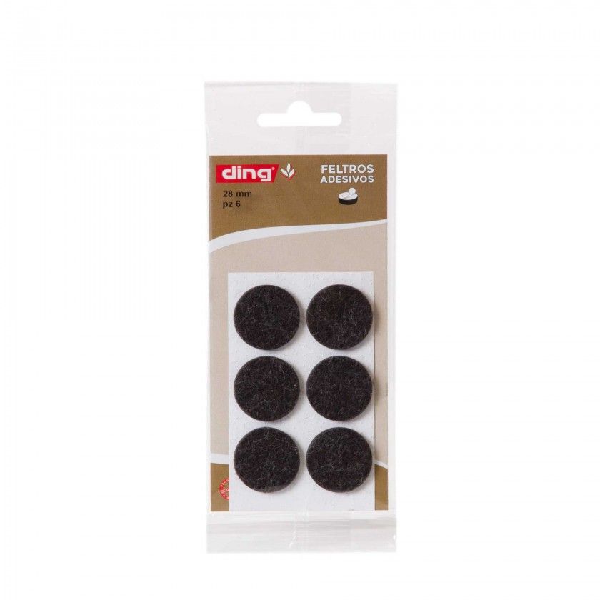 Feltro Adesivo Redondo 28X2.5mm Pack 6