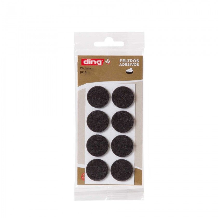 Feltro Adesivo Redondo 26X2.5mm Pack 8