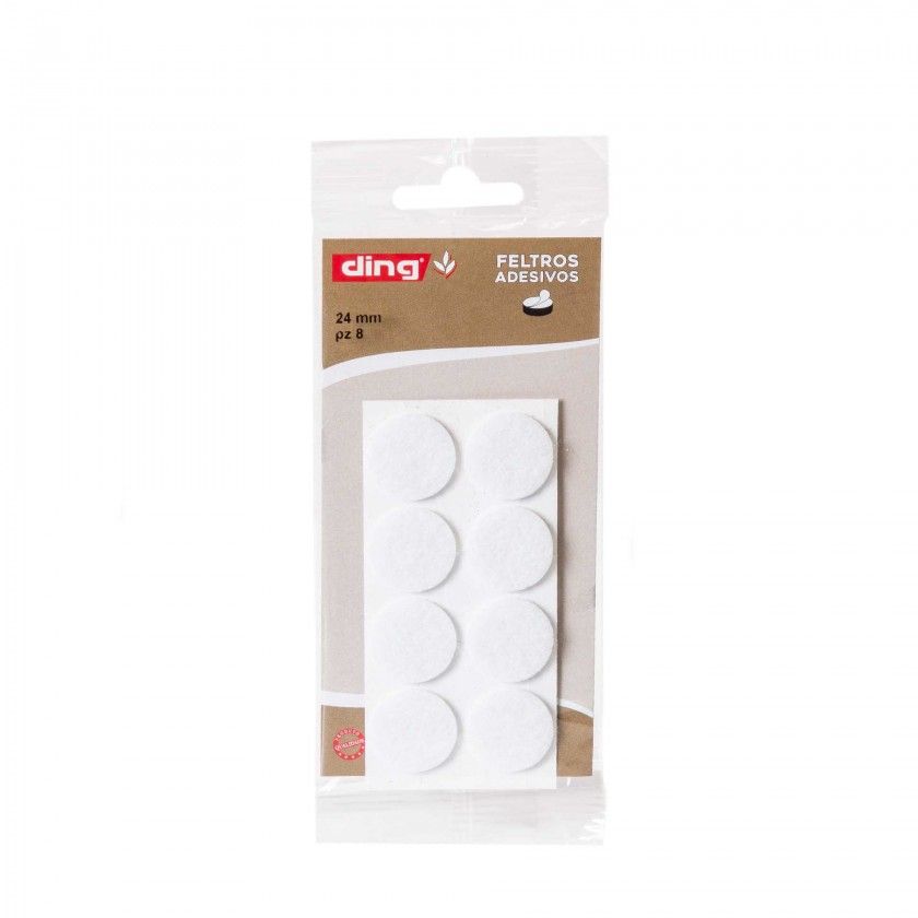 Feltro Adesivo Redondo 24X2.5mm Pack 8