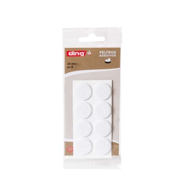 Feltro Adesivo Redondo 24X2.5mm Pack 8