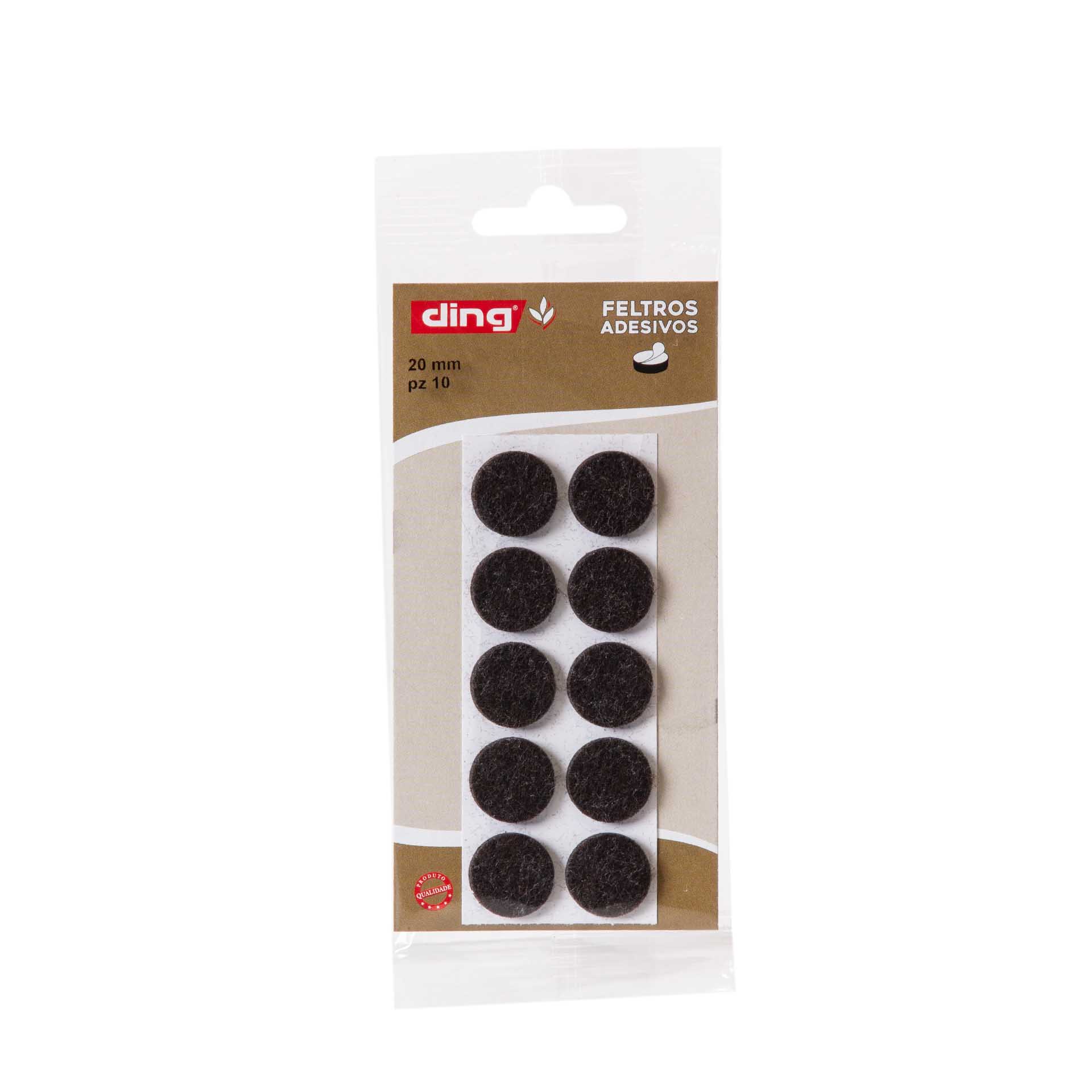 Feltro Adesivo Redondo 20X2.5mm Pack 10