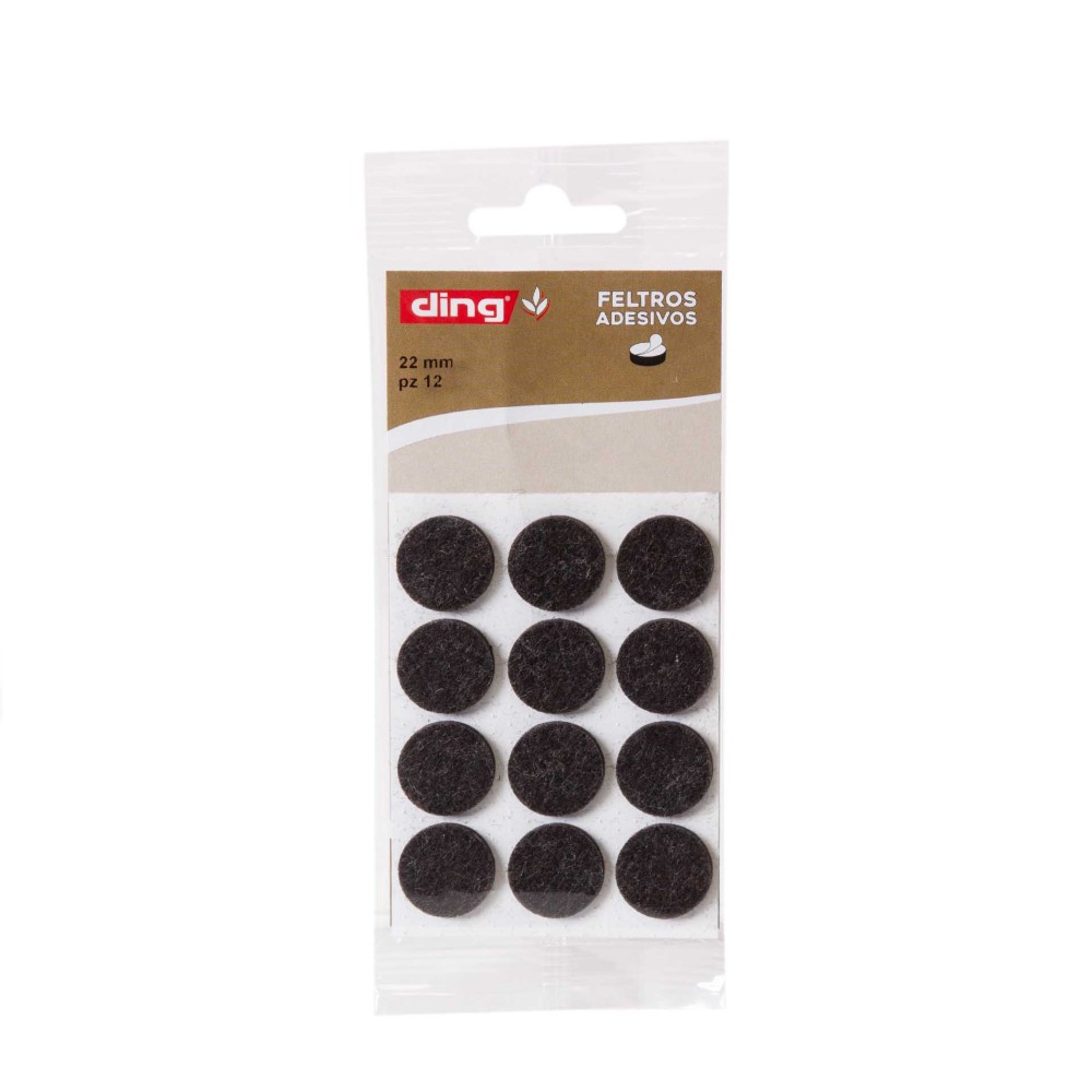 Feltro Adesivo Redondo 22X2.5mm Pack 12