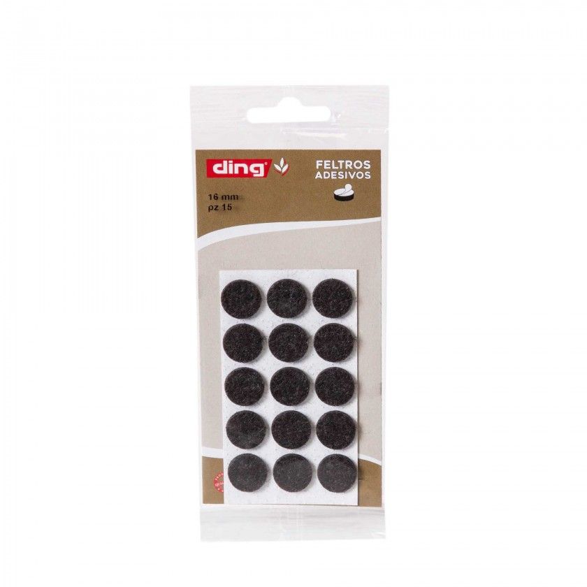 Feltro Adesivo Redondo 16X2.5mm Pack 15