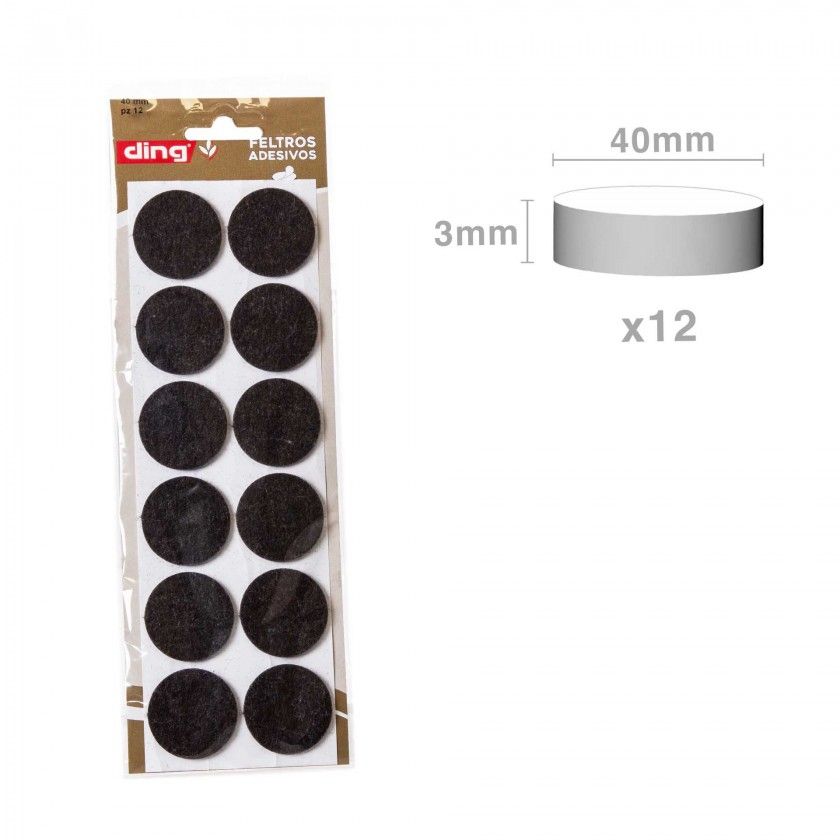 Feltro Adesivo Redondo 40X3mm Pack 12 Feltro Adesivo Redondo 40X3mm Pack 12
