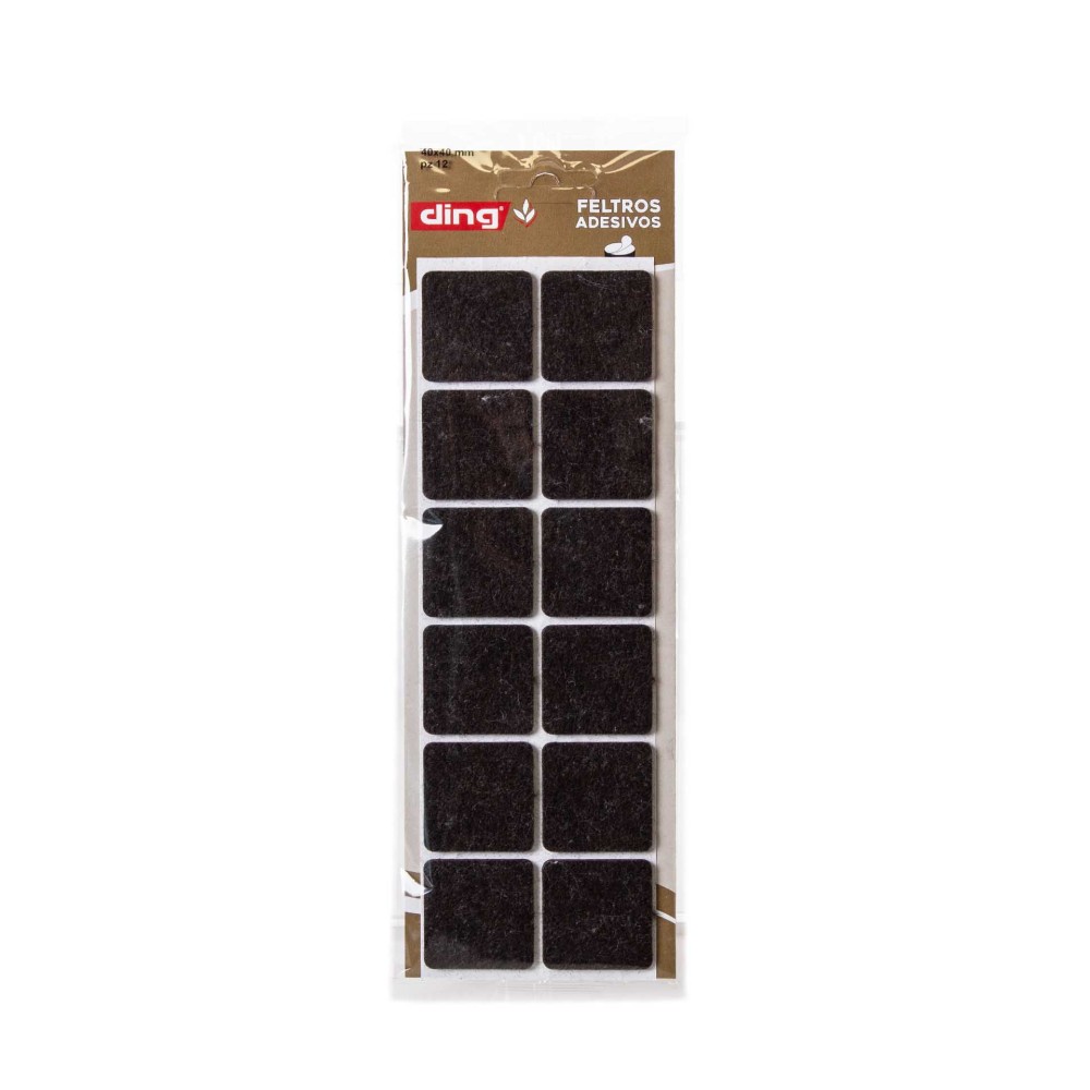 Feltro Adesivo Quadrado 40X40X3mm Pack 12
