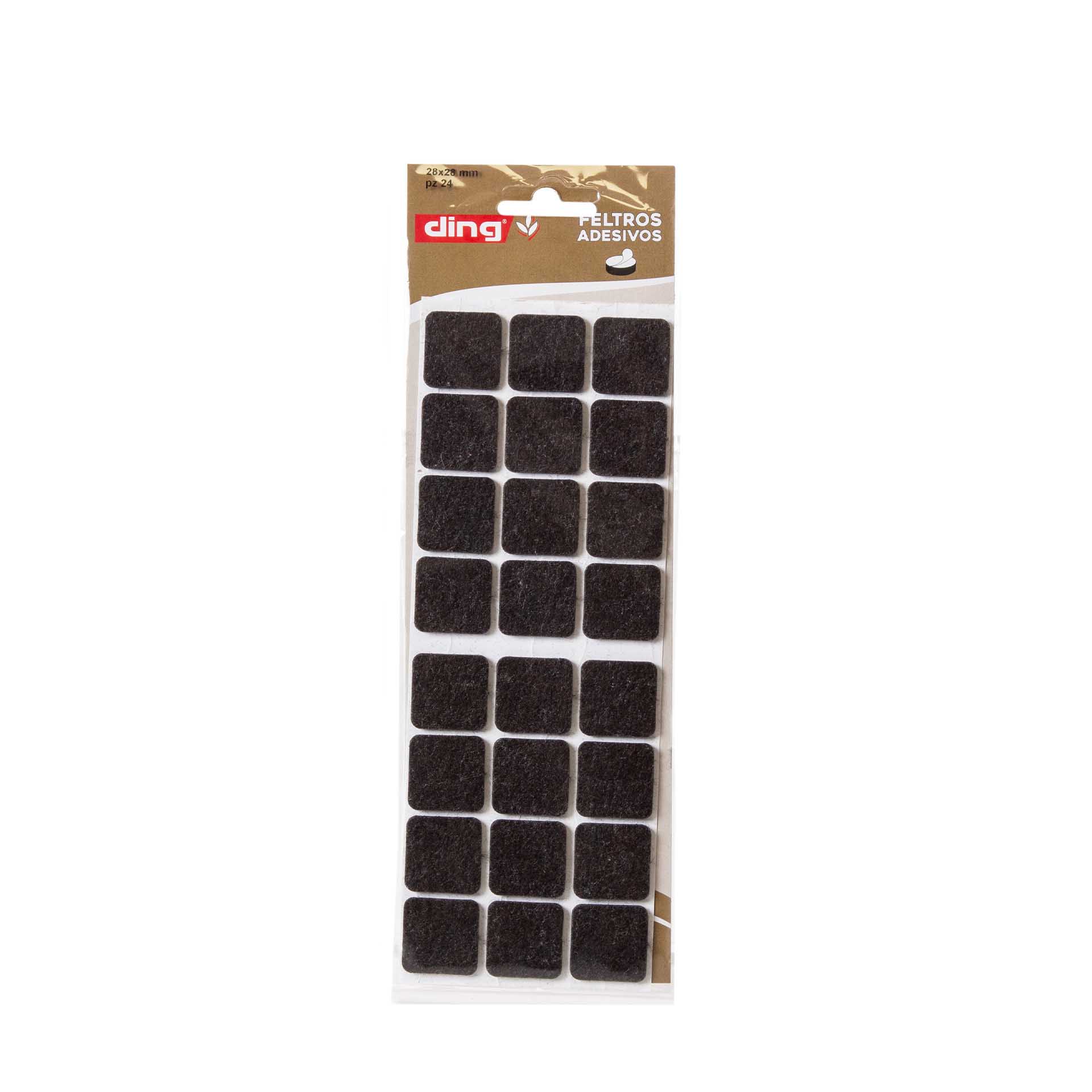 Feltro Adesivo Quadrado 28X28X3mm Pack 24