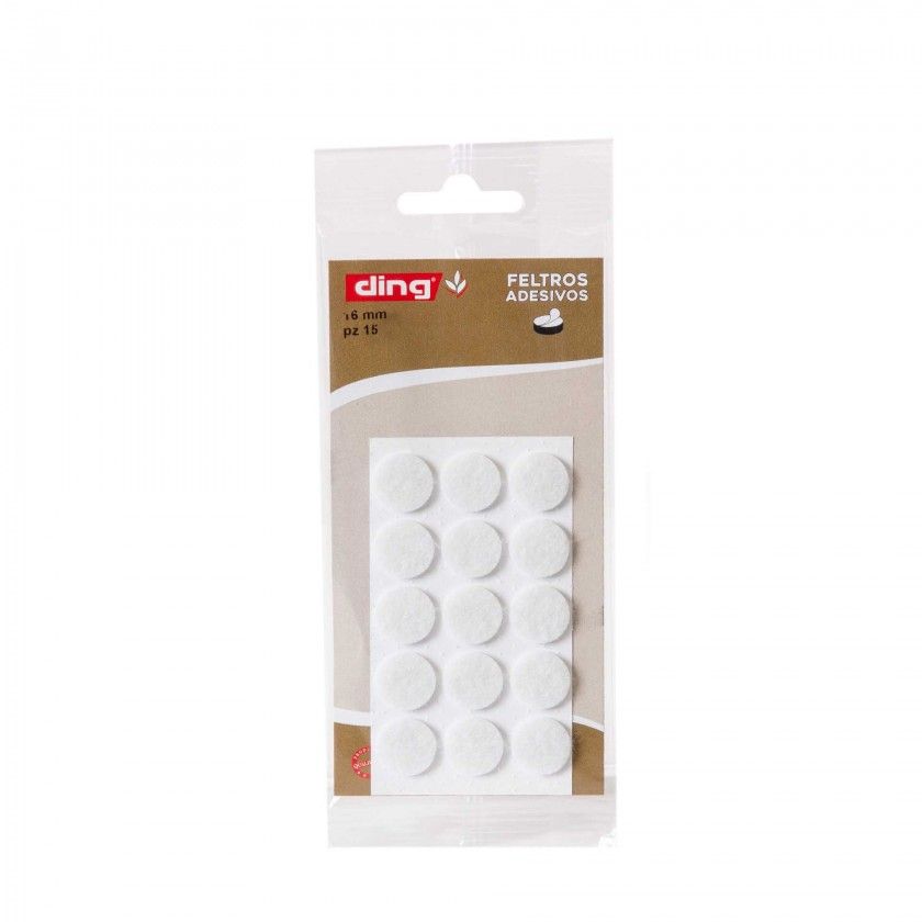 Feltro Adesivo Redondo 16X2.5mm Pack 15