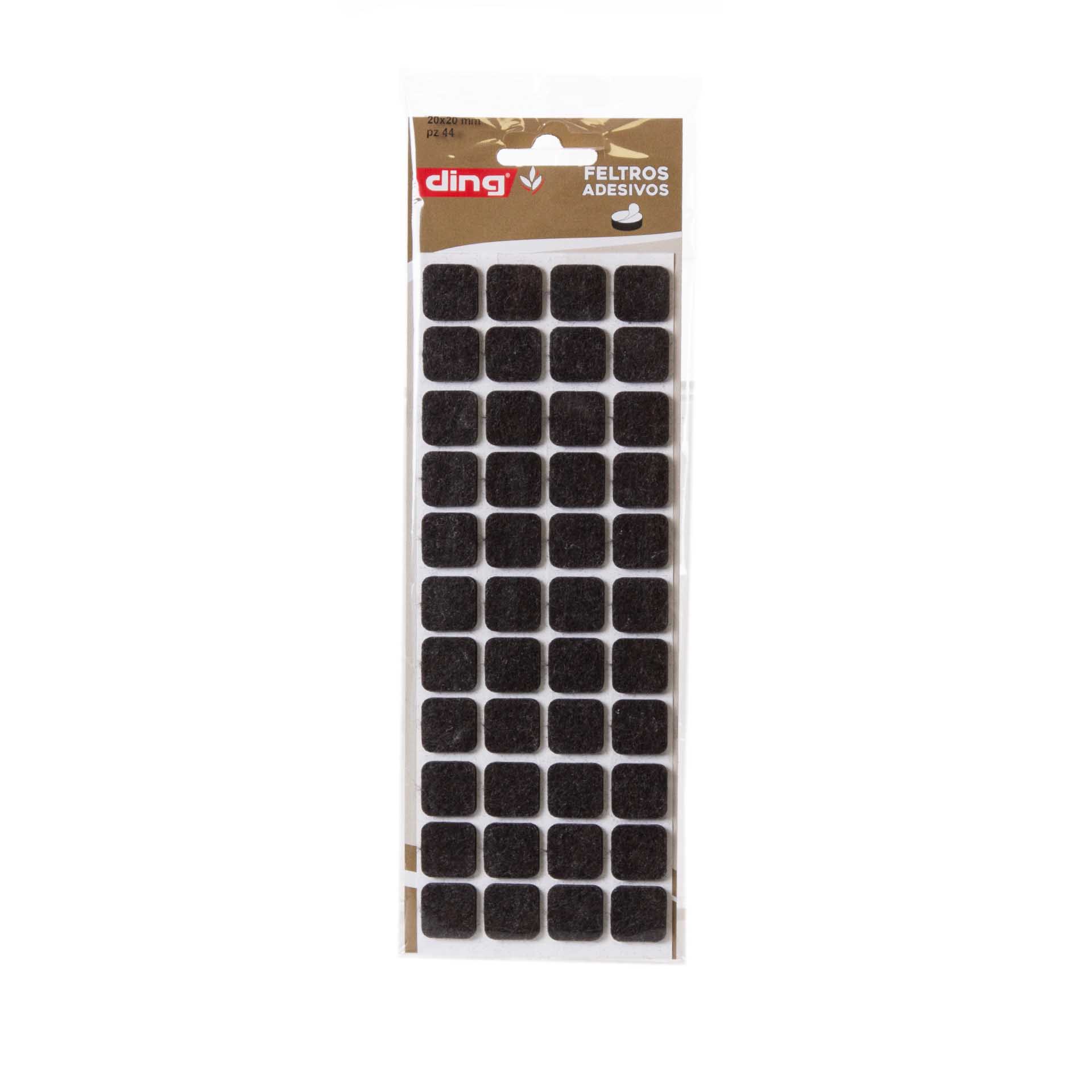 Feltro Adesivo Quadrado 20X20X3mm Pack 44