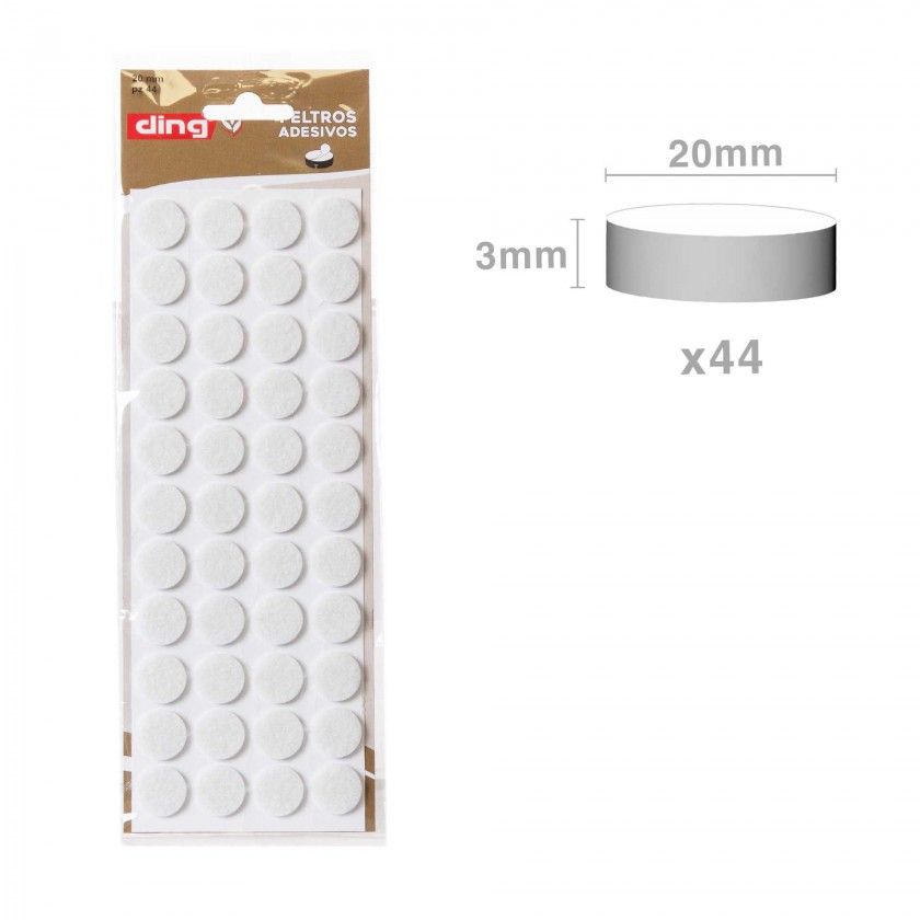 Feltro Adesivo Redondo 20X3mm Pack 44 Feltro Adesivo Redondo 20X3mm Pack 44