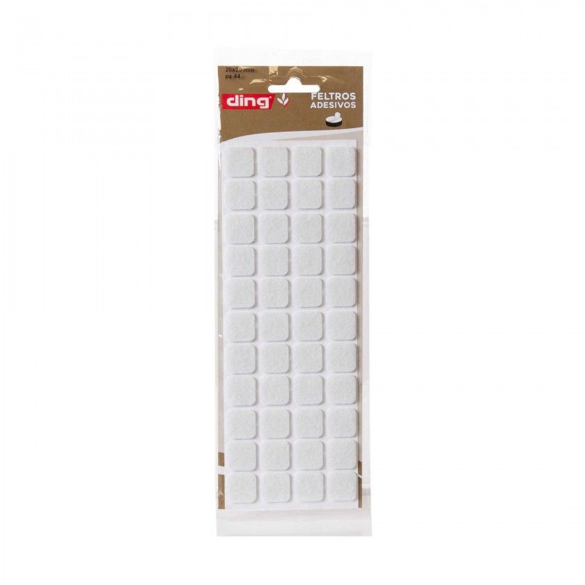Feltro Adesivo Quadrado 20X20X3mm Pack 44