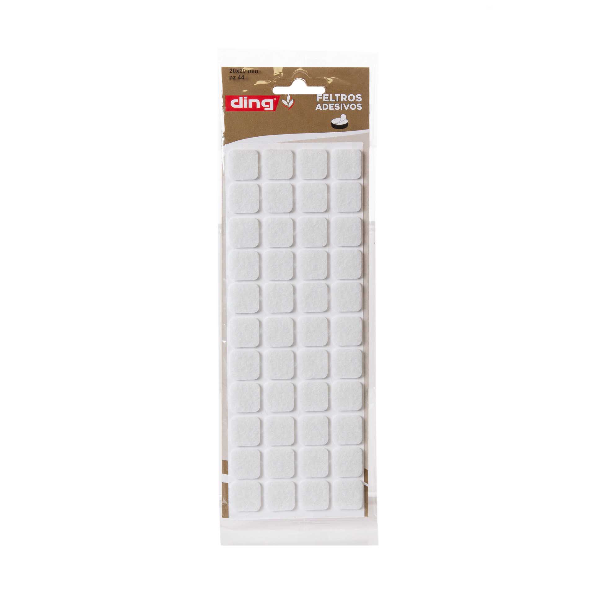 Feltro Adesivo Quadrado 20X20X3mm Pack 44