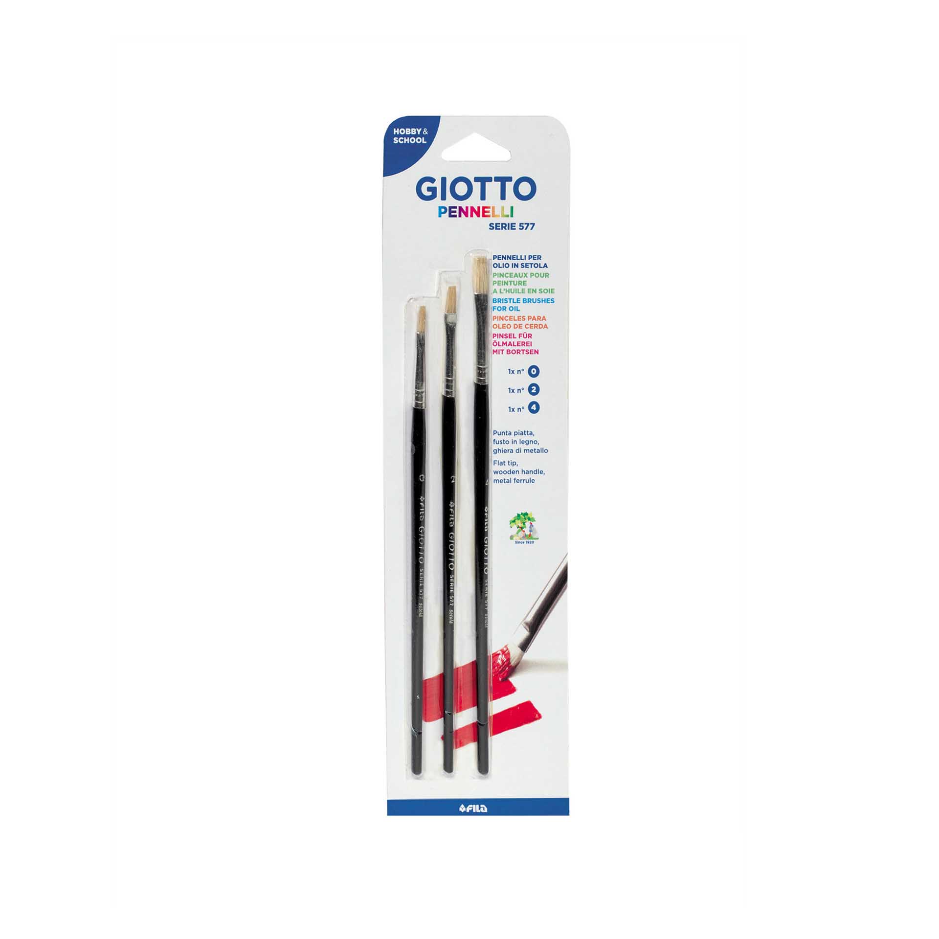 Pincel Giotto Óleo N.0/2/4 Pack 3