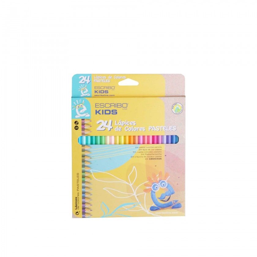 Lápis Cor Hexagonal 24 Cores Pastel Lápis Cor Hexagonal 24 Cores Pastel