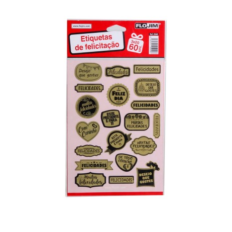 Etiqueta Parabéns Papel Pack 60 - Image product