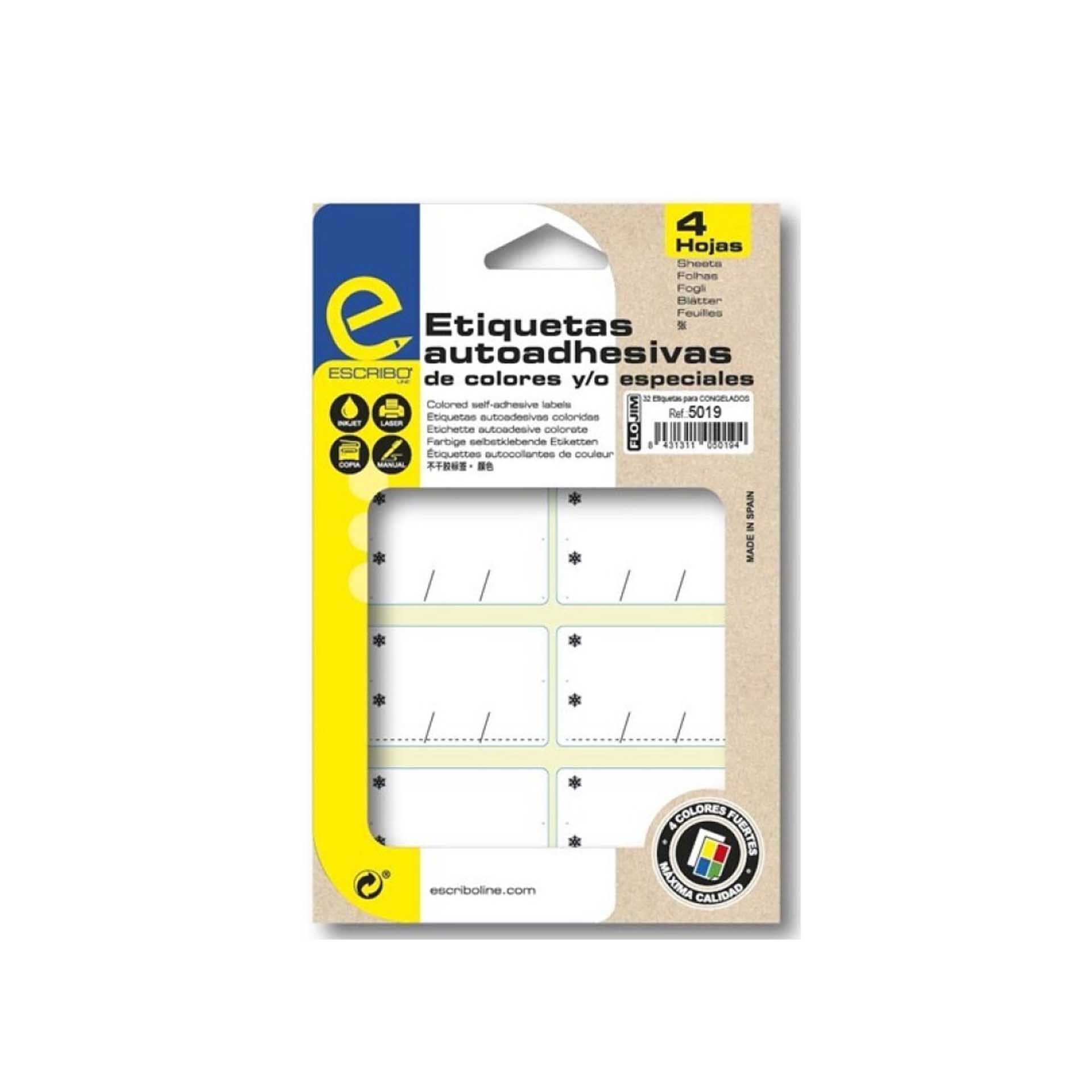 Etiqueta Adesiva Congelados Branco 53X34mm Pack 32