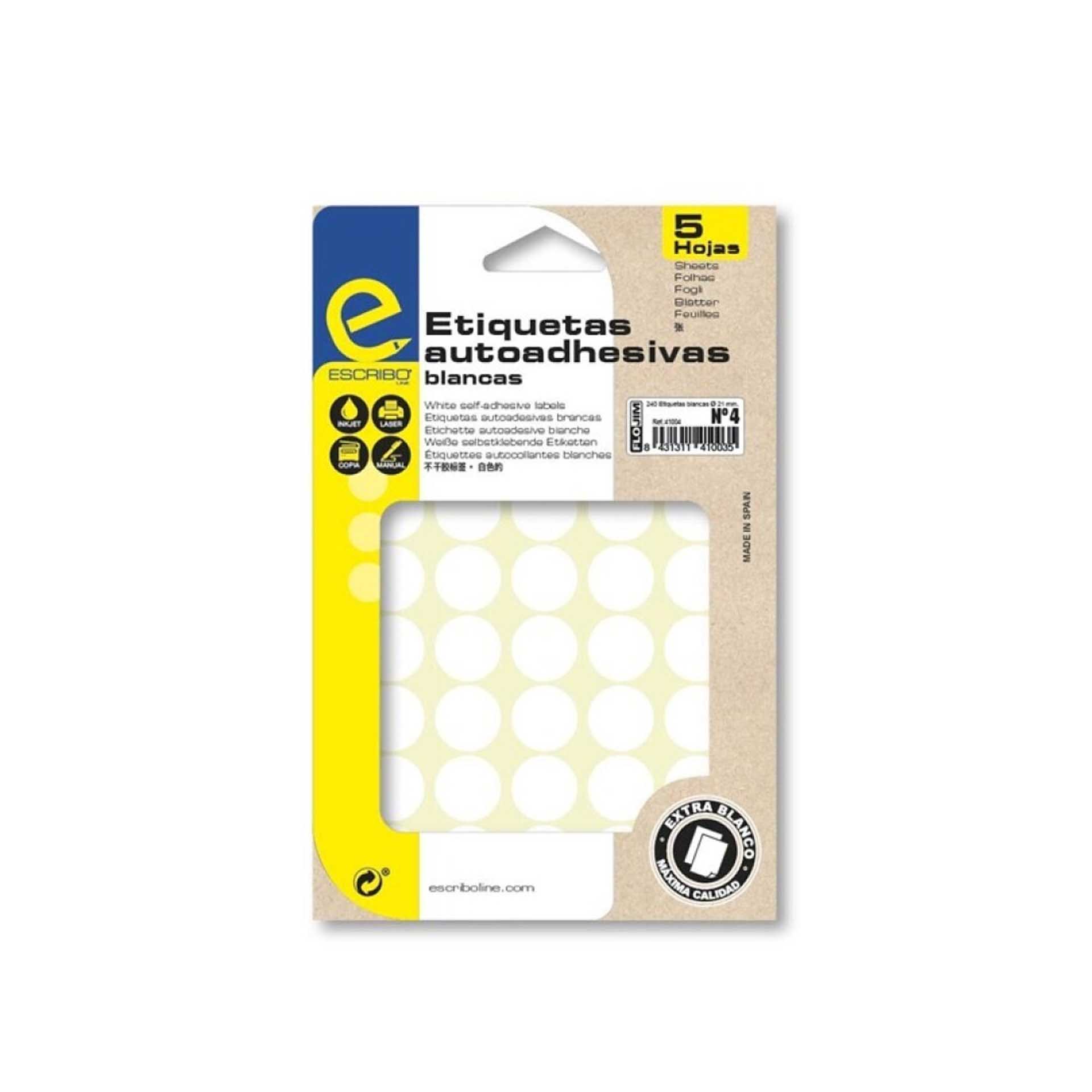 Etiqueta Adesiva Branco 19mm Pack 200