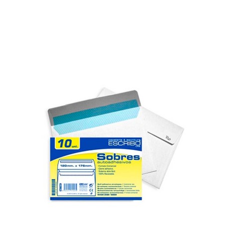 Envelope Comercial Papel Branco 120X176mm Pack 10 - Image product