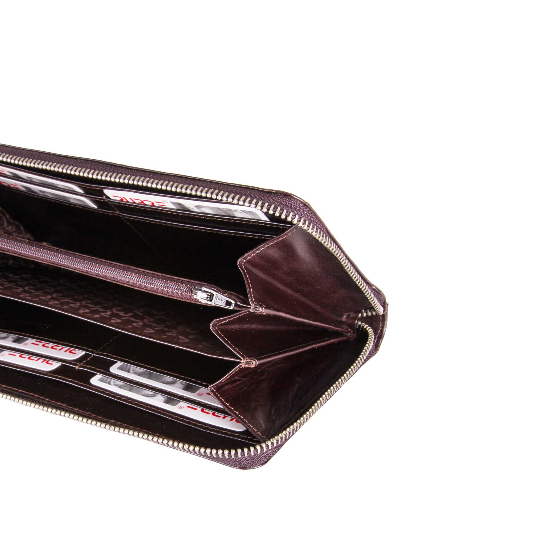 Carteira Senhora Pele Castanho 23.5X12.5cm