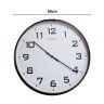 Relógio Parede Timemark Redondo Branco Borda Castanha 50cm Relógio Parede Timemark Redondo Branco Borda Castanha 50cm