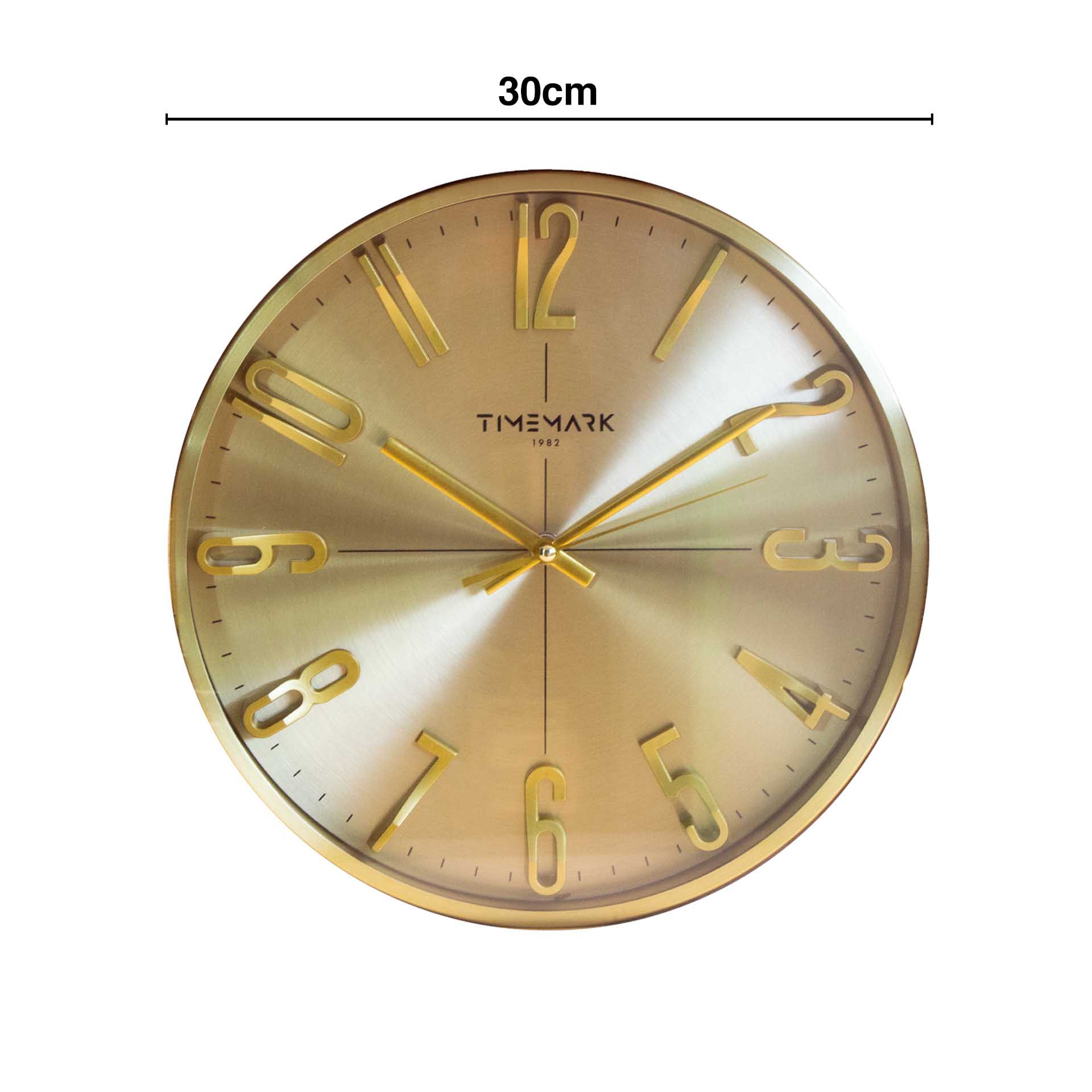 Relógio Parede Timemark Redondo Dourado 30cm