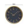 Rel�gio Parede Timemark Redondo Azul Borda Dourada 34cm
