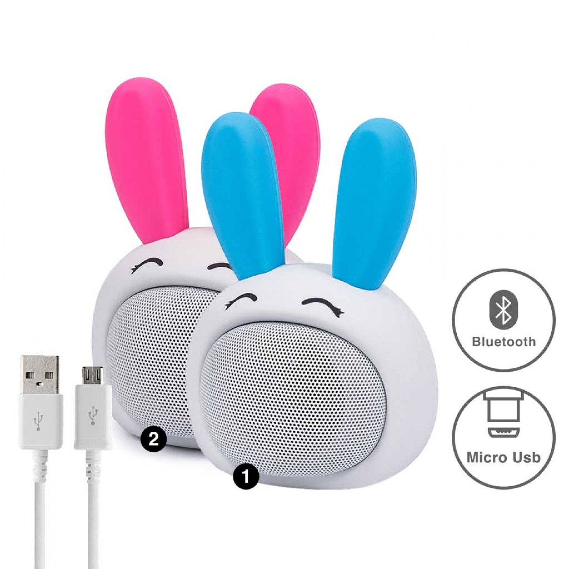 Altavoz Kooltech Bluetooth Coelho Plástico Multicor 7.5X6X6.5cm