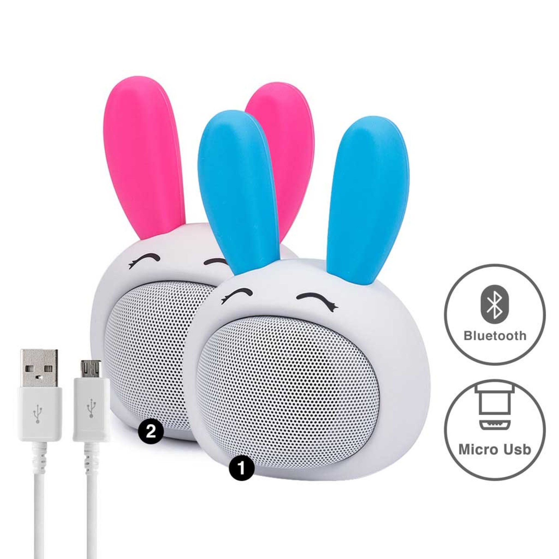 Altavoz Kooltech Bluetooth Coelho Plástico Multicor 7.5X6X6.5cm