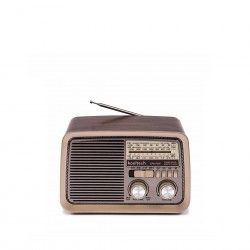 Rdio / Coluna Vintage Kooltech Pop Castanho 19X15X10cm