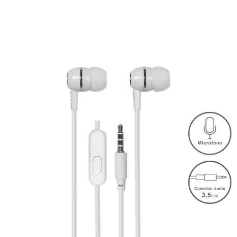 Auricular Kooltech Com Microfone Pl�stico Branco - Image product