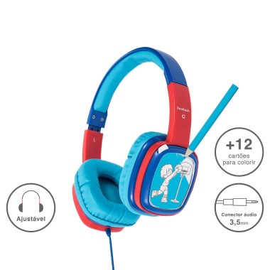 Auriculares Kooltech Infantil Pl�stico Azul 17X19X8cm