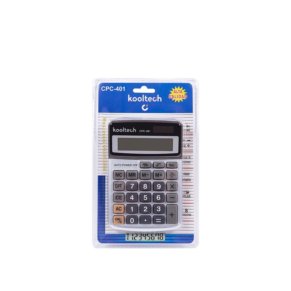 Calculadora Kooltech 8 D�gitos Cinzento 15.5X10cm