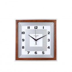 Relgio Parede Timemark Quadrado Castanho 30X30cm