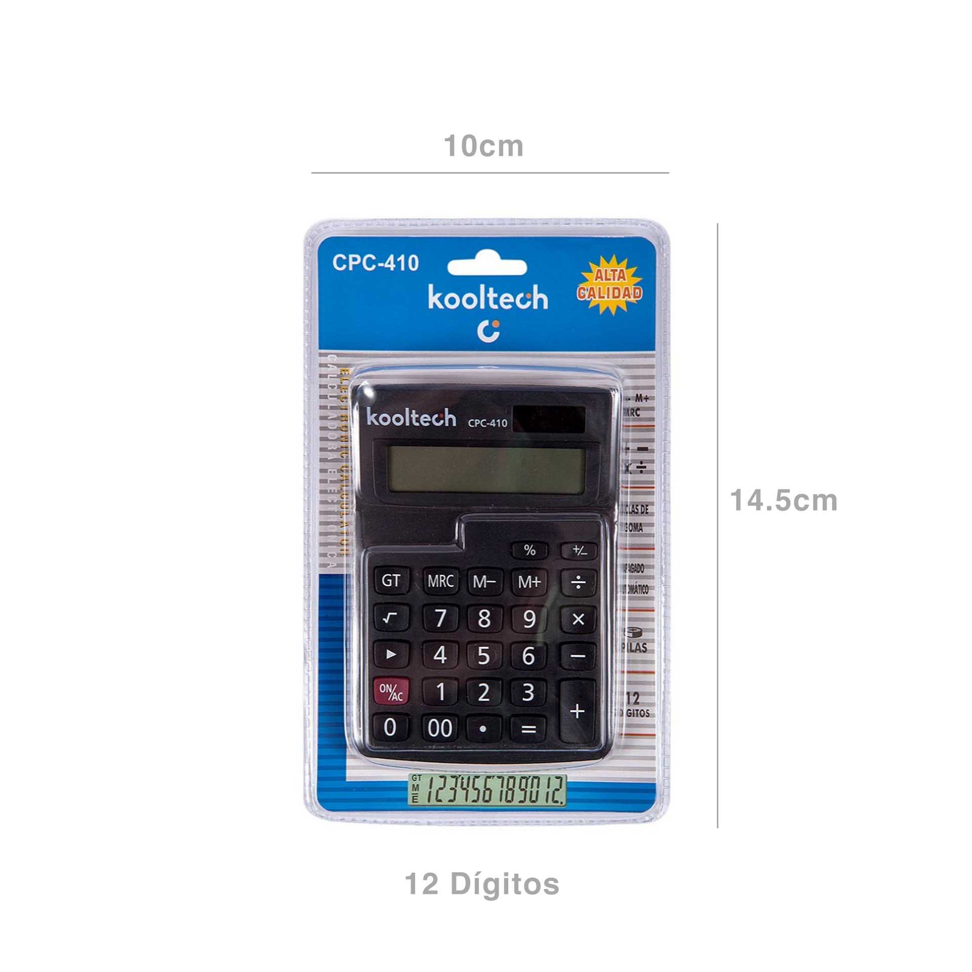 Calculadora Kooltech 12 Dígitos Preto 10X14.5cm