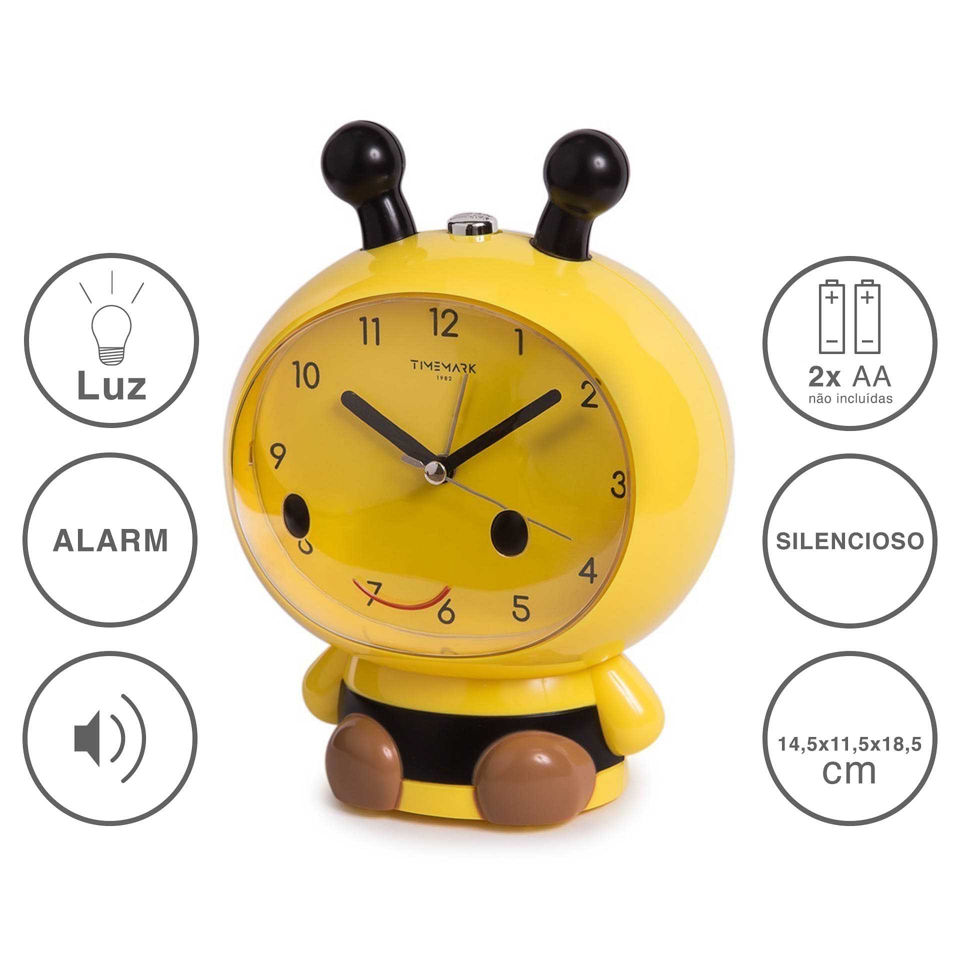 Despertador Timemark Analogico Maya Plástico Multicor 14.5X11.5X18.5cm